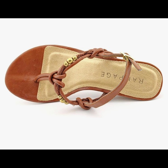 Rampage Cairo Brown Open Toe Wedge Sandals Sz 10 - Picture 2 of 11